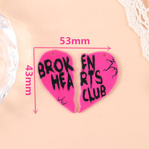 Liontin akrilik jimat hati rusak untuk pembuatan Diy anting kalung - Product Image 3