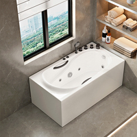 Baignoire Jacuzzi Rectangulaire Moderne Autoportante en Acrylique de Luxe OEM ODM Écologique Portable pour Hôtel, Villa, Maison avec Massage par Jets d'Air