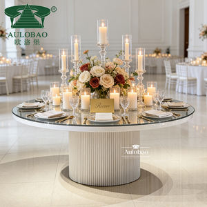 Mesas y sillas circulares de metal blanco para banquetes a precio económico. - Product Image 2