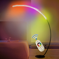 Lampes sur pied modernes minimalistes en aluminium écologiques avec télécommande, lumière d'angle LED nordique pour la décoration de la salle à manger/salon