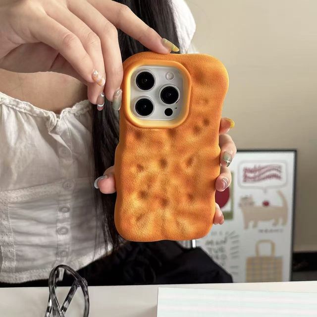 3D Bread Design Phone Case for iPhone 17 16 15 14 13 12 Pro Max Shockproof Soft Protective Cover