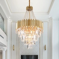 Lustre moderne de luxe en cristal, lampe suspendue pour projet hôtelier, salle à manger, salon, décoration et éclairage