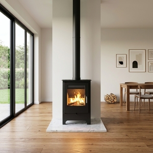 5.5KW Écologique Minuscule Poêle À Bois Intérieur Simple Contrôle D'exploitation Poêle À Bois pour Chauffage avec Alimentation En Air Secondaire - Product Image 1