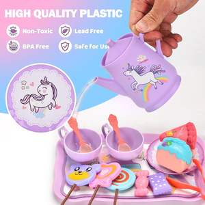 Unicorno <span class=keywords><strong>Tea</strong></span> Party Set principessa finta Play in plastica prescolare teiera e tazza di plastica gioco da tè giocattoli da cucina per bambini - Product Image 3