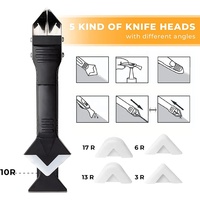 Kit d'outils de calfeutrage de remplacement et de retrait de mastic en Silicone 3 en 1 Offre Spéciale avec 4 pièces d'outil de mastic