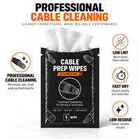 Lingettes de préparation de câbles, faible teneur en fibres, dégraissant, évaporation rapide, résidus minimels pour travaux de raccordement et de terminaison