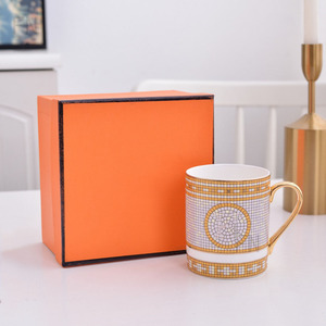 European-Style Light Luxury Bone China <b>Mug</b> Gift <b>Box</b> Vintage Geometric Pattern Coffee Cup And Water Cup Wholesale - Product Image 5