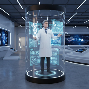 Pantalla Holográfica Digital Humana para Interiores con <span class=keywords><strong>Asistente</strong></span> Virtual Inteligente para Recepción en Bancos y Hoteles, Soluciones OEM Personalizadas - Product Image 4