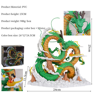 Estatua de Shenron de <span class=keywords><strong>Dragon</strong></span> <span class=keywords><strong>Ball</strong></span> de PVC de 25 cm, tamaño pequeño, para niños, fanáticos del anime, dragón que cumple deseos, modelo Yo-Yo, decoración de escritorio, coleccionable - Product Image 2