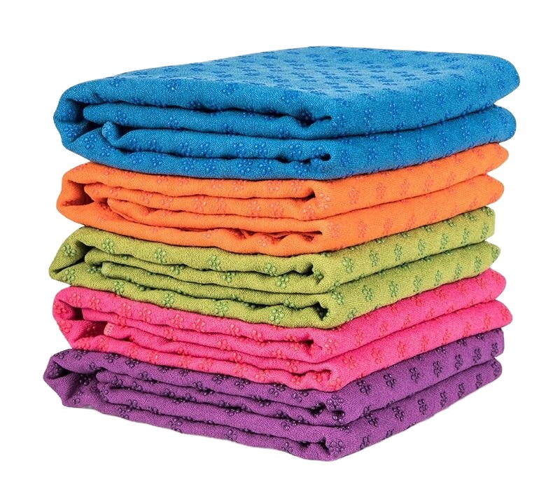 Оптовая продажа, полотенце для йоги из микрофибры, нескользящее Силиконовое полотенце в горошек, абсорбирующее экологически чистое полотенце для коврика для йоги с индивидуальным принтом