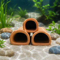 Décoration d'aquarium en terre cuite : Grotte d'élevage pour poissons et crevettas, idéale pour la cachette et la reproduction des poissons dans l'aquarium.
