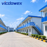 VICDOWEX Maison préfabriquée de luxe en forme de T personnalisée avec panneaux en acier et sandwich pour bureau de chantier et logement à long terme