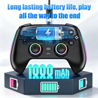 Manette de jeu rechargeable 1000 mAh RGB avec pavé tactile, programmation de macros, coque magnétique, 6 axes, turbo et double moteur de vibration pour P5