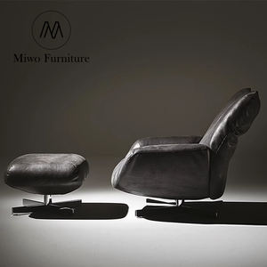 <span class=keywords><strong>Fauteuil</strong></span> inclinable moderne en métal et <span class=keywords><strong>cuir</strong></span> pour le salon, le bureau et la chambre à coucher. - Product Image 6