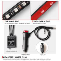 Lámpara Ambiental Decorativa para Automóvil de 12 LED, Luz Interior para Automóvil RGB LED, Luces LED para Pies de Automóvil, Kit de Iluminación Debajo del Tablero
