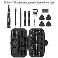 Kit d'outils de réparation professionnel 152-en-1 avec tournevis magnétique en acier de précision OEM pour téléphones, PC, appareils photo, montres et ordinateurs portables