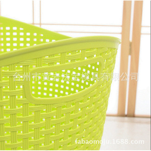 Plastic Imitation Rattan <b>Laundry</b> Basket Rectangle Portable Clothing Organizer Mold Injection Molding <b>Standing</b> Type - Product Image 2