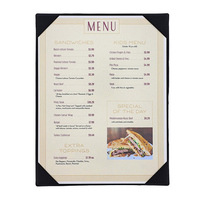 Logotipo personalizado de lujo de cuero A4 Hotel restaurante Wine Bar Food Black Menu Book Covers Holder con Esquina de PVC