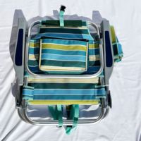 Vente en gros de chaise de plage portable, chaise longue de plage extérieure en aluminium, accoudoirs en bois, chaise de plage portable