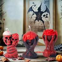 DUMO Halloween Nouveaux Moules Résine Silicone 3d Serpent Parfumé Plâtre Moule à Cire Diy Double Bougie Moule Silicone