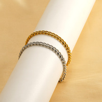 Bracelet Figaro en plaqué or véritable 18K, chaîne en corde, gourmette robuste en acier inoxydable, bracelet à maillons cubains Miami pour hommes et femmes