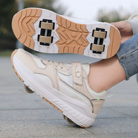 Chaussures de sport avec 4 roues amovibles, chaussures à roulettes pour la marche en plein air et les sports, chaussures à roulettes pour enfants