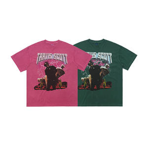 T-shirt Oversize da Uomo Personalizzata di Alta Qualità in Cotone Pesante 260gsm Rosa Stile Vintage Streetwear - Product Image 5