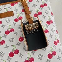 Sac fourre-tout d'été en PU et polyester souple, grande capacité, style nouveau, imprimé cerises, fermeture éclair, pour le commerce international