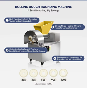 Automatic High Efficiency Motorized Food Grade Stainless Steel Bakery Bread Molding Bun Pizza Rounder <b>Ball</b> Cutting <b>Machine</b> Dough - Product Image 4