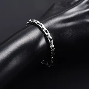 Chaîne de bracelet en acier inoxydable de 4,2 mm pour femmes et hommes, style punk rock, bijoux en métal épais, bracelet de cheville, chaîne de main - Product Image 3