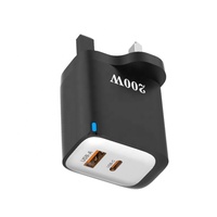 Bloc de charge rapide 200W, adaptateur de chargeur, prise UK, adaptateur portable, USB Type C, chargeur mural super rapide pour XIAOMI HUAWEI