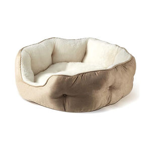 Hersteller niedlich einzigartige bequeme Anti-Stress runde Hund Katzen bett kleine Größe beige Farbe warme Winter Plüsch Haustier Bett - Product Image 1