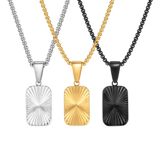 Europa y América 18K oro poating acero inoxidable venta al por mayor collares moda logo colgante nombre personalizado para hombres - Product Image 1