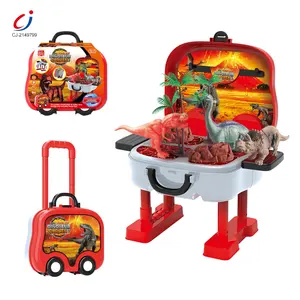 Chengji doğal dünya oyuncak hayvanlar dinozor bahçe 2 in 1 deformasyon sırt çantası arabası simülasyon modeli oyuncak çocuk dinozor için