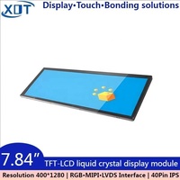 XOT BOE 7,84-Zoll IPS TFT LCD Monitor, RGB/MIPI/LVDS Schnittstelle, 400x1200 Auflösung, 350cd Langstreifen-Bildschirm, Gehäuse-Display