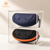Étui rigide antichoc en EVA pour lunettes avec mousqueton, boîte de rangement portable à fermeture éclair pour lunettes de soleil, idéal pour les activités de plein air