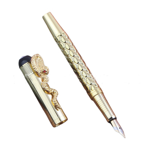 ปากกาลูกลื่นลายงู รุ่น Fortunate Snakeskin Diamond พร้อมคลิปหนีบรูปทรงงู ลาย Boa Constrictor ตา<span class=keywords><strong>สี</strong></span>คอรัล พร้อมโลโก้พิมพ์ - Product Image 6