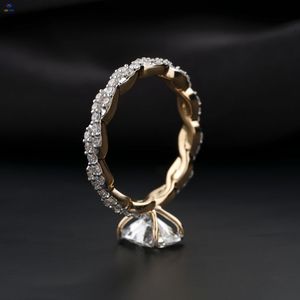 2,05 TDW Oval & Round Cut Diamond Ring 18K Yellow Gold Twisted Band Cvd/Hpht anillo impermeable Diamond Lab Stone Jewelry - Product Image 3