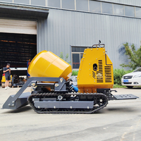 Mini bétonnière sur chenilles étanche, avec composants électriques étanches pour s'adapter aux conditions météorologiques extérieures changeantes