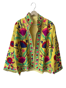 Chaqueta Corta de Algodón TNT con Bordado Étnico Suzani para Mujer - Product Image 3