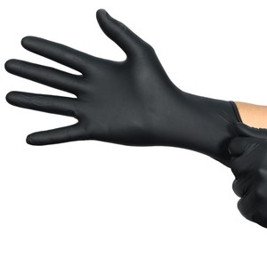 Gants de <span class=keywords><strong>barbier</strong></span> résistants à la chaleur en NBR, usage professionnel en salon pour les lisseurs et les fers à boucler, noir, tailles S/M/L/XL - Product Image 4