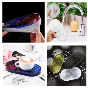 Homesun xinchout khay hình bầu dục tự làm khuôn nhựa Silicone, khuôn đúc nhựa <span class=keywords><strong>Epoxy</strong></span>, khuôn nhựa lưu trữ đồ trang sức tự làm - Product Image 6