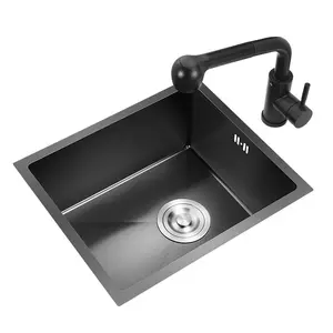 High Quality Nanometer Hidden Bar kitchen Sink 304 Stainless Steel Handmade Sinks Use In Multiple Scenarios