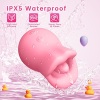 Machine de vibration 3-en-1 en silicone pour la bouche, la langue et le clitoris, rose, pour femmes