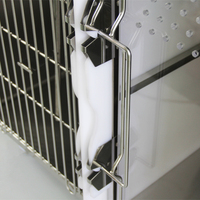 Cages d'hôpital pour animaux 2 couches cage de chat vétérinaire cage d'élevage pour animaux de compagnie en acier inoxydable