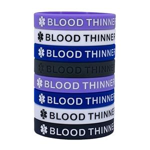 Pulseras de silicona de alerta médica para anticoagulantes, paquete de 5 pulseras multicolor para hombres y mujeres con símbolo de emergencia - Product Image 3