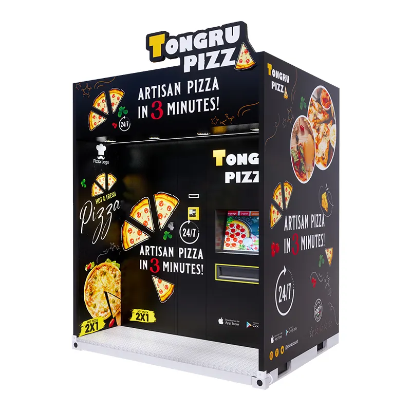 Distribuidor automático de máquinas de pizza, pantalla de venta automática de pizza
