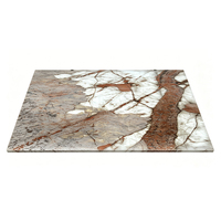 Dalle de Quartzite Rare, Base Blanche Naturelle, Veine Rouge, Pierre Translucide pour Mur de Fond de Villa Moderne et Applications de Plateau de Table