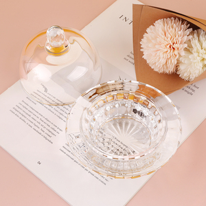 Fresh and Creative Round Candy Cup Diamond <strong>Lemon</strong> Cover with Lid Snack <strong>Jar</strong> Transparent Dustproof Dessert Dish - Product Image 3