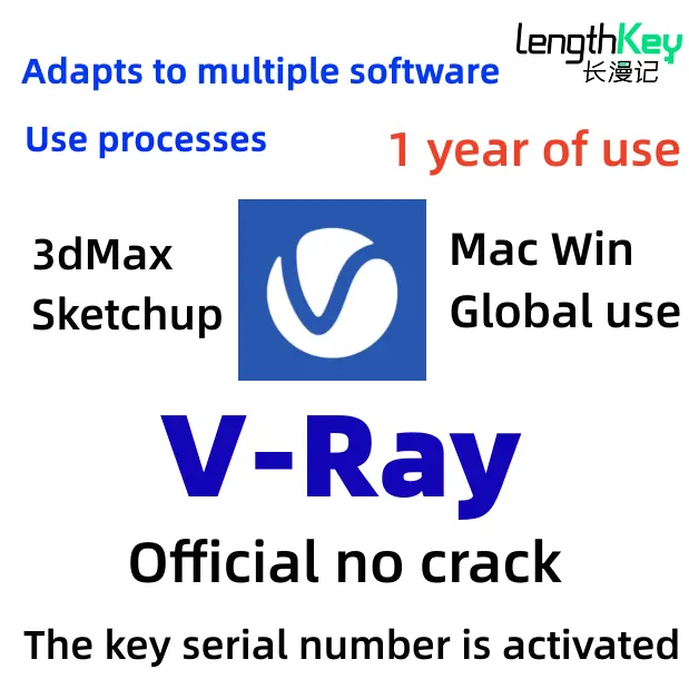 24/7 Online Delivery Vray6 Renderer Key License Genuine Activation 3dMax/Sket chUp/Rhino Mac Win After-sales guarantee